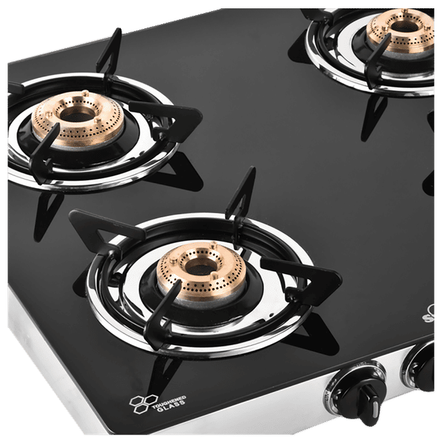 Buy Sunflame CLASSIC 4B SS Toughened Glass Top 4 Burner Manual Gas